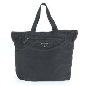 Prada Tessuto nylon triangular logo tote bag shoulder business black